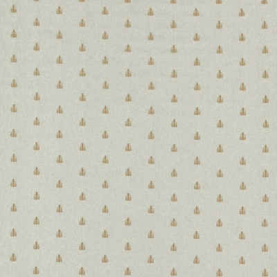 Clarke & Clarke Falena Embroidery Fabric in Linen & Gold